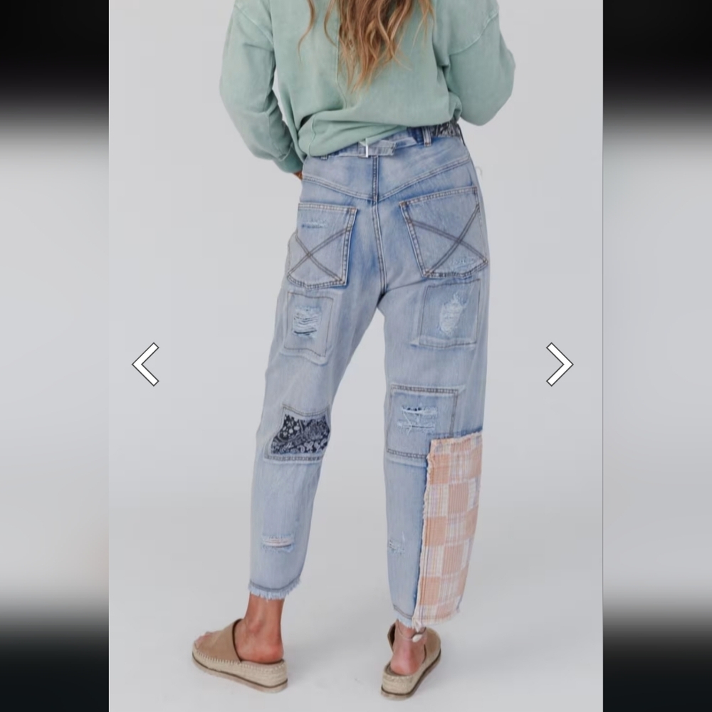 The Wanderlight POL Patchwork/Wide-Leg Jeans Boho… - image 12